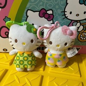 Hello Kitty Plush Toy Set - Green and Pink